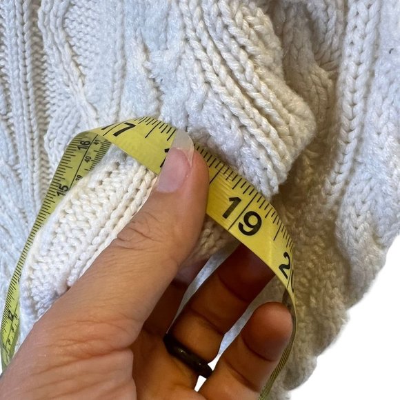 Vintage 90s Cream Cable Knit Button Up Cardigan Medium - Picture 6 of 6